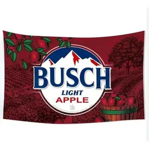 Custom  Printed Beer Fan Flag 3x5ft Busch Light Apple Flag Banner