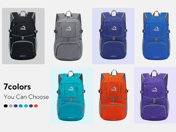 WATERFLY Hiking Foldable Daypack Backpack: 25L Ultra Lightweight Packable Outdoor Travel Day Pack for Woman Man Chest Strap Chest Strap Durability