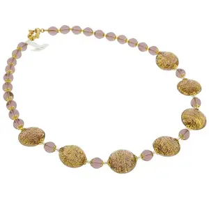 Glass Of Venice Murano Glass Necklace Ca D'Oro - Purple