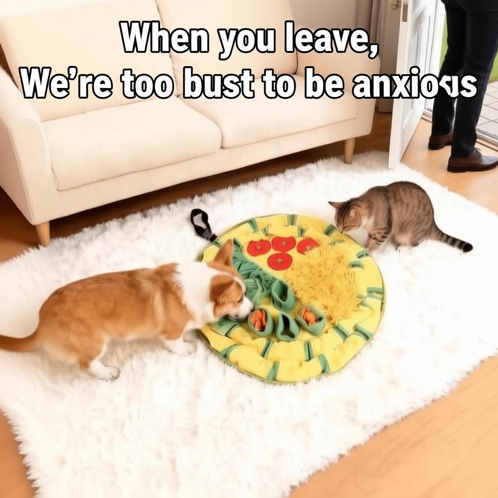 Pizza Snuffle Mat for Dogs & Cats - Intermediate Sniffing Challenge to Stop Separation Anxiety - All-Breed All-Life-Stage Interactive Pet Toy - Easter Gifts for High-Energy Pets