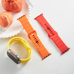 Upgrade Your Watch Adjustable Silicone Band for All Activities in Vibrant Colors Yellow Orange and Red