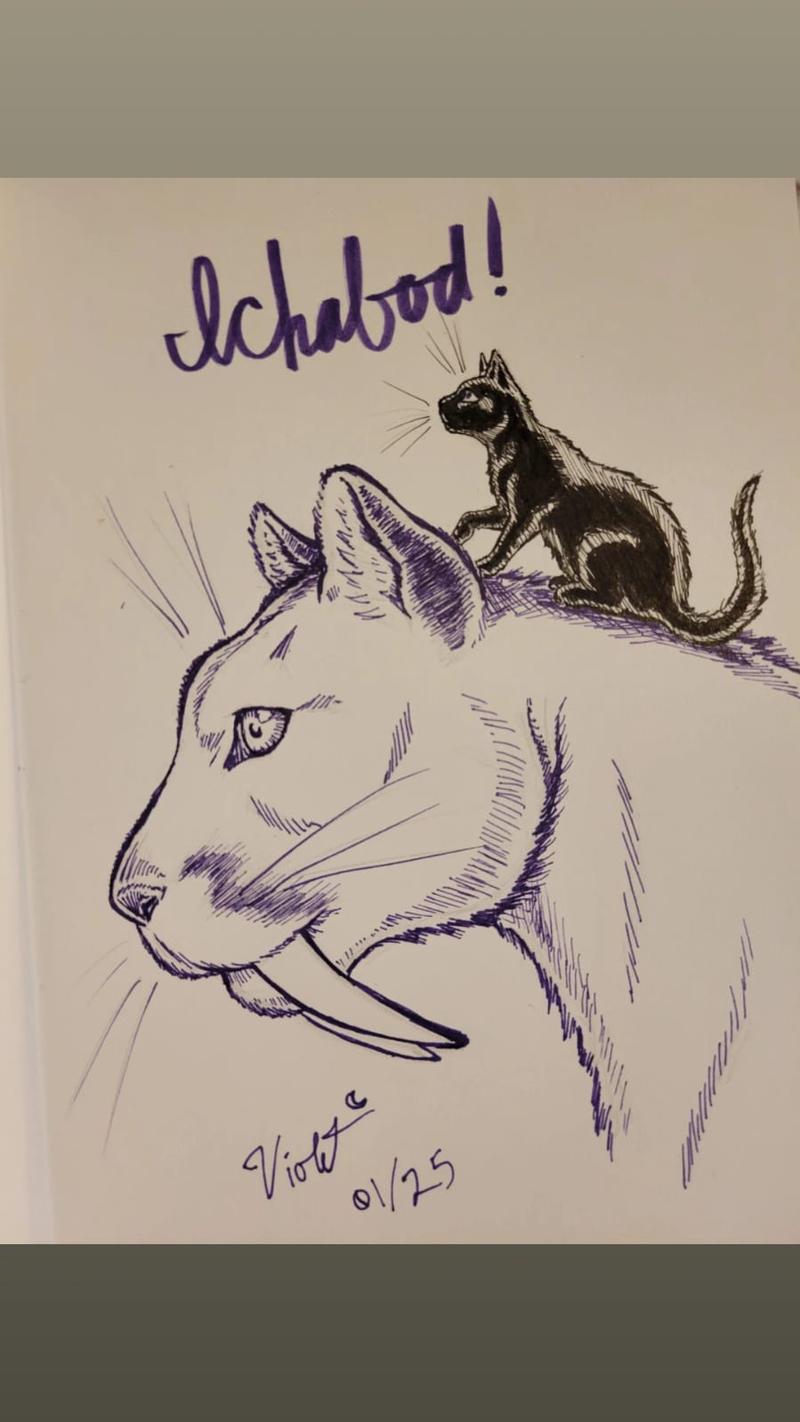 Violet Bast Sketch - Custom Illustration Made to Order Artistic Decor Poster Artwork