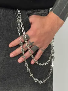 Unisex Fashionable Dual-Layer Pants Chain, Casual Hip-Hop Style Accessory, Perfect for Daily Wear, Stylish Men & Women High Quality Jewelry