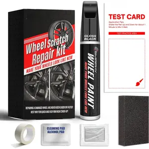 Wheel Scratch Repair Kit, Gloss Black Rim Touch Up , Repair Curb Rash, , and Scuffs Quickly and Easily, Universal Color Black Wheel