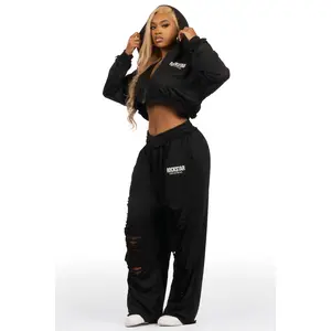 Corrina Black French Terry Oversized Trackset
