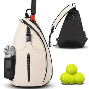 Oxford Tennis Badminton Bag, Outdoor Sports Training Shoulder Tennis Bag, Ball Picking Racket Backpack Crossbody Bag