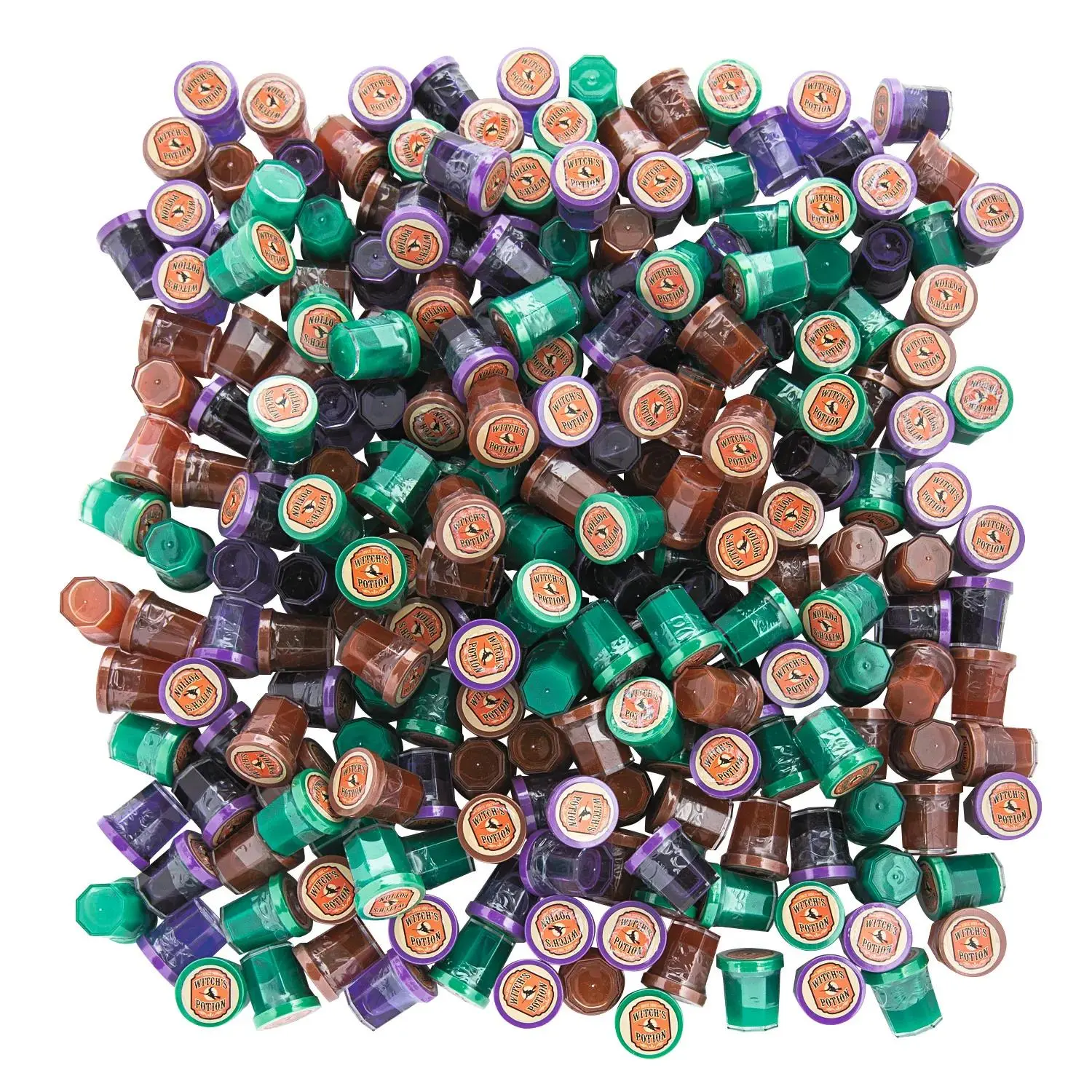 1 1/4" Bulk Plastic Slime Tubs, 240-Pc Mini Witch’s Potion Containers for Halloween Kids Party Treats & Favors
