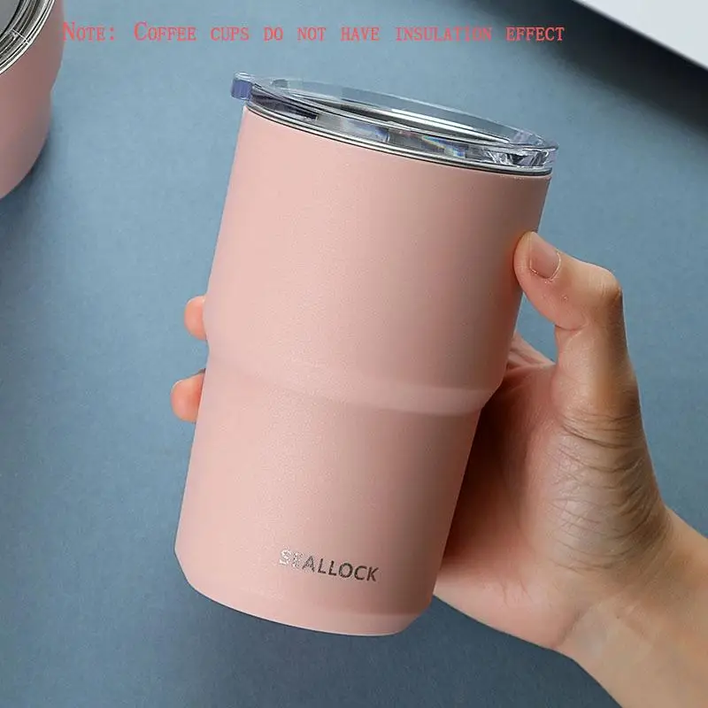 Stainless Steel Coffee Cup, Solid Color Insulated Tumbler Cups with Lid, Insulated Water Bottles, Coffee Mug, Portable Drinking Cup, Drinkware for Hom