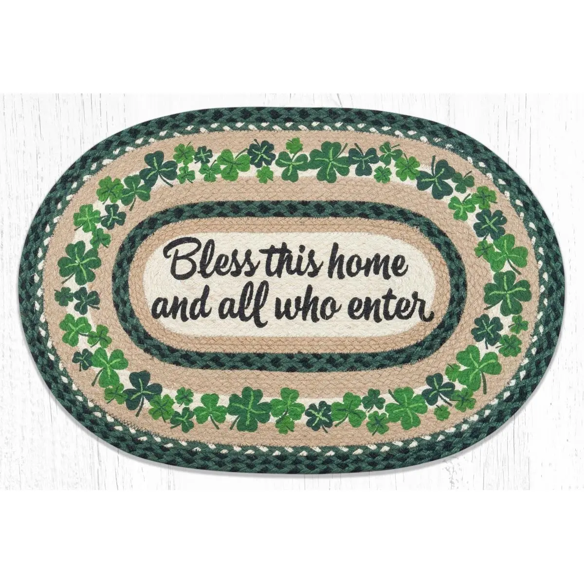 Capitol Importing OP-605 Bless This Home Oval Wall Decor Patch, 20"x30", Hand-Stenciled Design, Fancy Prints, Elegant Look, Cleanable with Mild Soap and Water