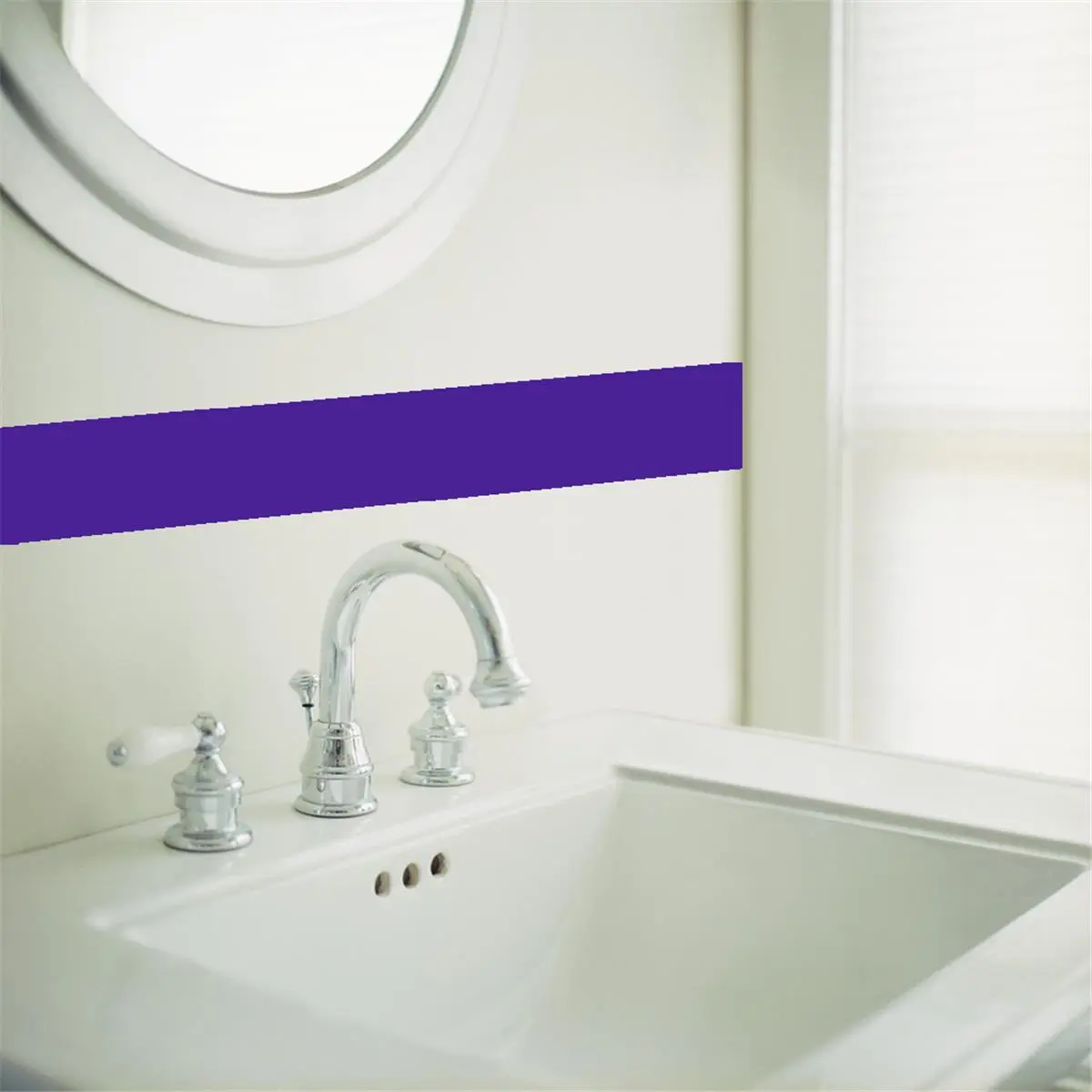212 MAIN Removable Self-Adhesive Wall Decor Borders - Easy-Install, Repositionable Purple Simple Stripes with Tape for Home Interior Walls, Office DIY Projects
