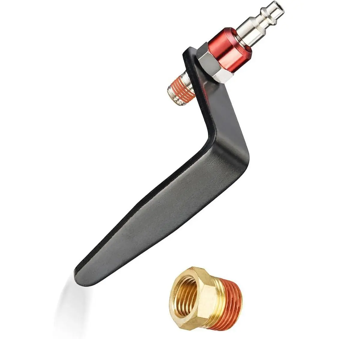 Steel Pneumatic Rafter Hook Hanger - Tool Storage Construction Tool Organizer, Lightweight Durable Reusable Metal Hook, Adjustable Easy-Install, 1/4" Air Swivel Fitting, 1-Piece Brass Fitting for Air Nailer
