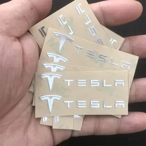 3D Logo Metal Car Stickers, Car Decals, Waterproof & Dirt-Proof Design, Compatible with Tesla Models (model 3/s/x/y), Spacex Car Accessories