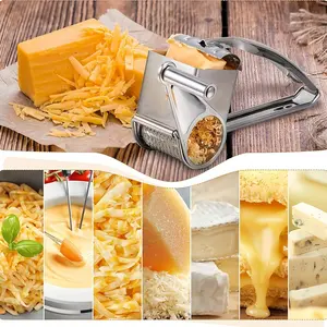 Stainless Steel Cheese Grater Handheld Rotating Cheese Slicer, Multi-Purpose Kitchen Tool, Creative Cheese Shredder, Durable Stainless Steel