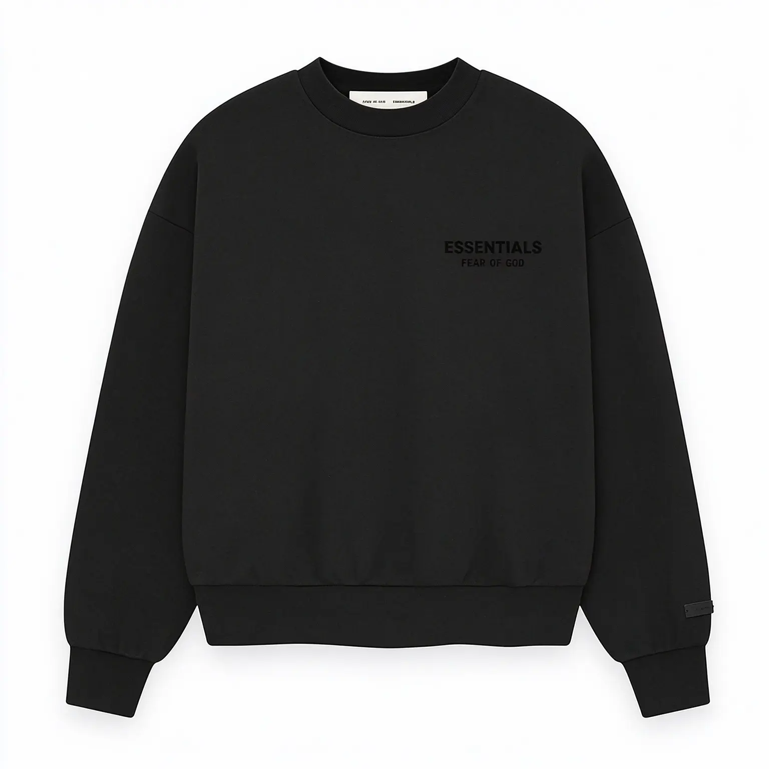 Fear of God Essentials Mens Crewneck Sweatshirt Black Pullover Oversized Fleece Long Sleeve Streetwear Casual Top modern