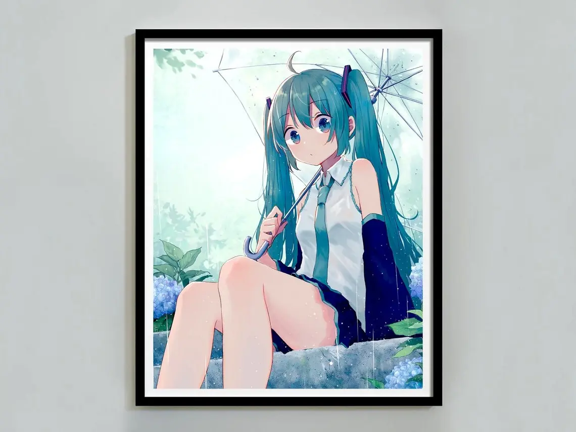 Hatsune Miku Print, Rolling Girl, Anime Poster, Girls Bedroom Decor, Hatsune Miku Poster & Photocards, Printable Wall Art