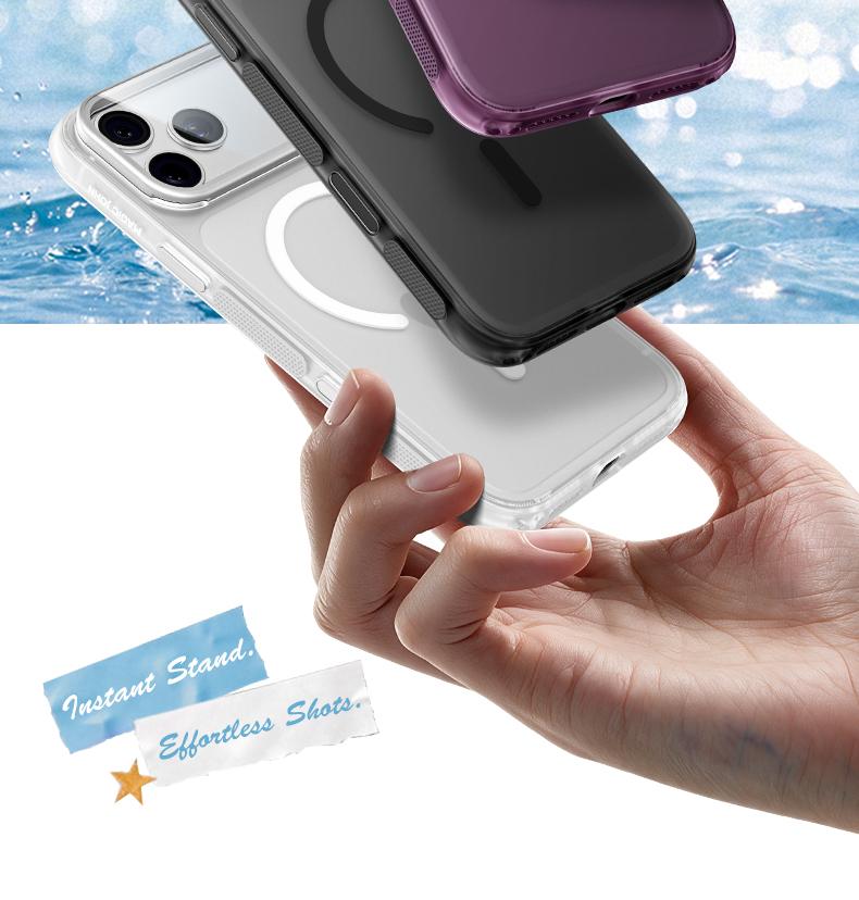 MAGIC JOHN Case for iPhone 17 Pro Max, Magnetic Case with Comfortable Non-Slip Grip, 180° Multi-Angle Camera Stand, MagSafe Compatible, Full Camera Lens & Camera Control Protection