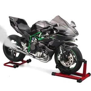 1:9 Scale Startable Spray Dynamic Alloy Motorcycle Model, Sound Light Sync Premium Simulation Gift, Unisex Lithium Batteries Included