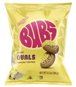 BUBS USA Sweet Ovals Banana Toffee BonBon Sweet Candy 5.5 oz Pack for Snacking and Candy Lovers