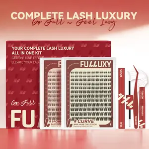 Black & Brown Curve Grab all Curve Color Here | Fulluxy Bare Muse Collection Collection Upgrade U Lashes with Ultra-Dense, Waterproof, Long-Lasting Lashes | Venus Velure | Muse | Beginner-Friendly Lashes for a Flawless Look | Trendy & Must-Have Clusters