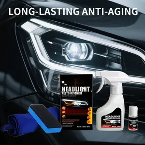 Automotive Headlamp Restoration Fluid, oxidized andyellowed automotive headlamps, blurring enhancedcrystalline coating refurbisher
