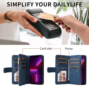 Card Slot Wallet Case For iPhone XR X XS Max 6 7 8 Plus SE2 SE3 11 Pro 12 13 mini 14 15 16 Pro Max Leather Funda Phone Cover