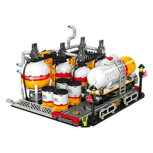 Oil Rig Street View Set Building Blocks JJ9221 JJ9222 JJ9223 City Expansion Industrial Buildings Micro City Maker Educational Toy for Kids Ages 6+ Energy Exploration Playset for Young Constructors