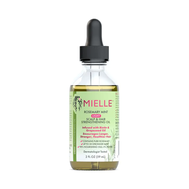 Mielle Rosemary Mint Light Scalp & Hair Strengthening Hair Elixir - Natural Haircare Oil with Biotin, Lavender, Castor, Peppermint Essential Oils, Nourishes Strands, Boosts Growth Vitality Scalp Care, Thickens Tips