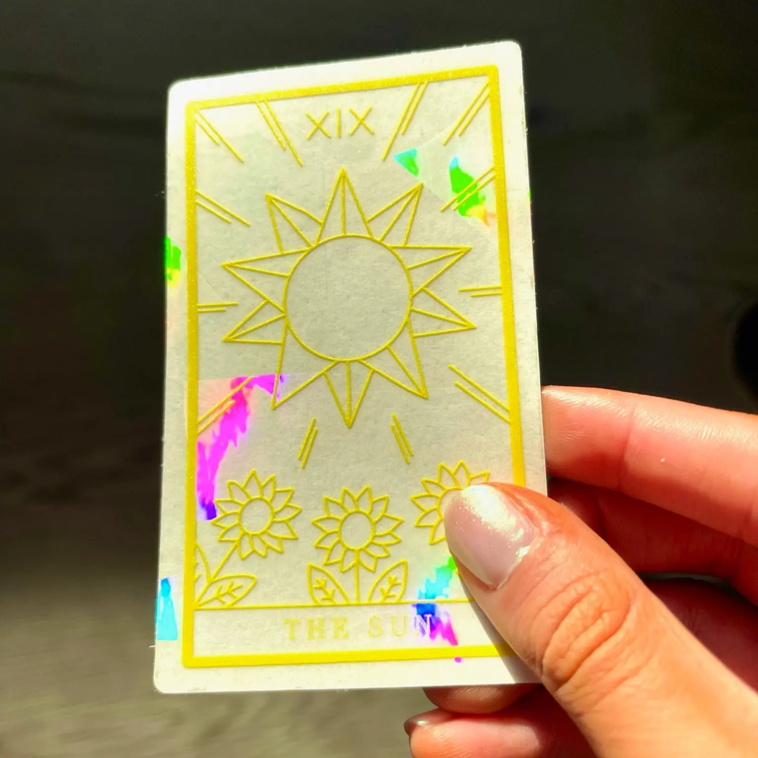 Sun Tarot Card Sticker // Rainbow Maker // Suncatcher Sticker // Sun Catcher Decal for Windows // Sun Catcher // Casts Rainbows