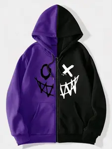 Men's Autumn/Winter Graphic Hooded Zip-Up Sweatshirt