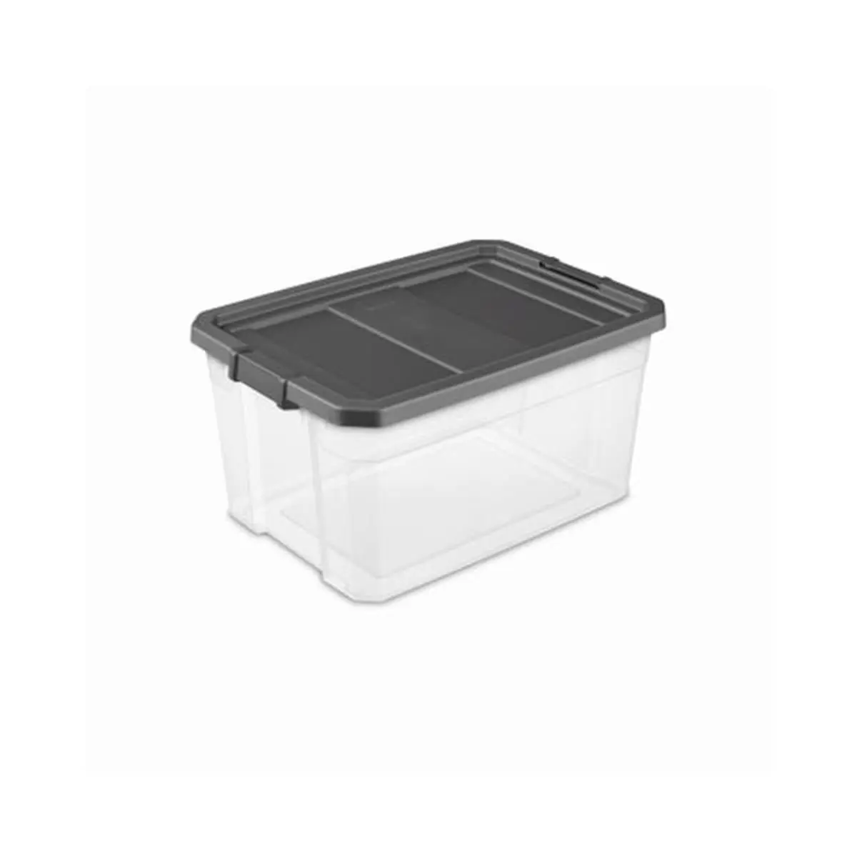 Sterilite 121962 76 Qt Capacity Storage Box with Robust Latch and Lid, Space-Saving Rectangle Stacking Design, 25.75 in. L x 18.38 in. W x 13.25 in. H for Motorcycle Gear Accessories