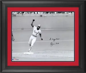 Ozzie Smith St. Louis Cardinals Framed Autographed 16" x 20" 1985 NLCS Game 5 Walk Off Home Run Photograph with "Go Crazy Folks!" Inscription - Fanatics Authentic Certified