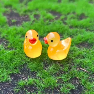 Mini Glow-In-The-Dark Duck, Cute Resin Transparent Duck Ornament, Car and Home Decor, Party Gift, Garden Miniature Sculpture, Aquarium Decoration