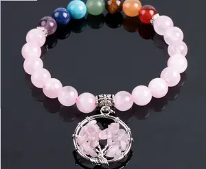 Crystal Beaded Bracelet Rose Quartz Chakra