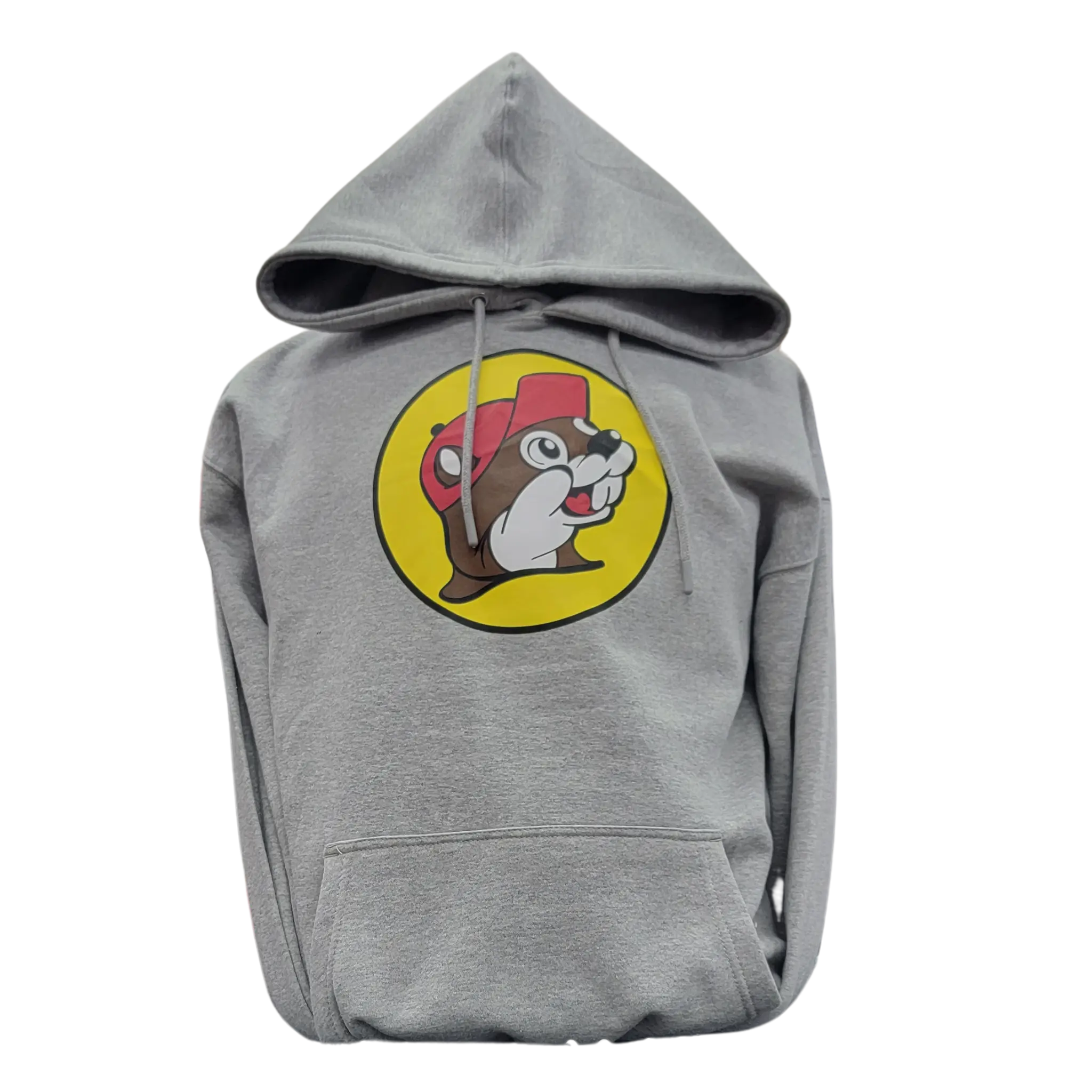 Bucee's Soft Classic Iconic Grey Unisex Pullover Hoodie with Kangaroo Pocket - Featuring Beaver Mascot