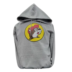 Bucee's Soft Classic Iconic Grey Unisex Pullover Hoodie with Kangaroo Pocket - Featuring Beaver Mascot