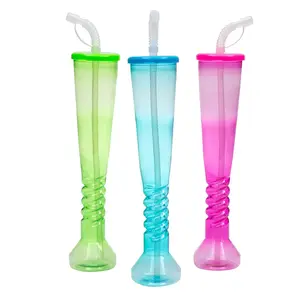 13.5 oz. Twisted Base Yard Cups with Lid & Straw - 12 Ct.