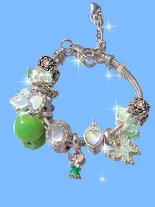 Cute Apple Charm Bracelet, Fairy Heart Adjustable Bracelet, Butterfly Pendant Necklace, Moon Necklace, Fashion Jewelry for Women