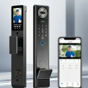 Keyless Entry Smart Door Lock, Automatic 5-in-1 (Face ID, Fingerprint, Code, Card, Key) Electronic Door Lock, C-Grade Security, Digital Deadbolt for Front Door