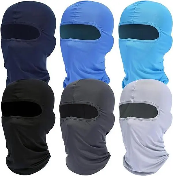 6Pcs Adjustable Synthetic Work Safety Balaclava Protective Gear - Windproof Ski Mask, Ice Silk Neck Gaiter, Polyester Clothes for Motocross Gear, Dirt Bike Riders Sun Block & Cold Protection (Cycle Cap Accessory)