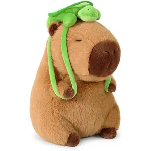 Cute Capybara Plush with Turtle Backcount Soft Capibara Stuffed Animals Plushies Toys Hugging Gifts