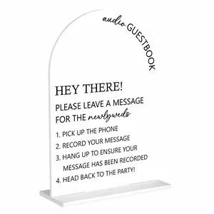 Wedding Audio Guest Book Sign, Acrylic Plaque Desk Decor, Mini Stuff Home Decor, Novelty Decor, Room Decoration, Bridal Shower, Birthday, Mother's Day Gift
