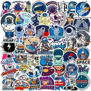 Vinyl Astronaut Space Rocket 50 Pcs Waterproof Stickers - Ideal for Wall, Computer, Laptop, Skateboard, Mug & Kids Scrapbook Gift