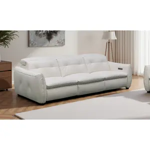 Klaussner Bravino Leather Motion Power Reclining Sofa with USB Ports