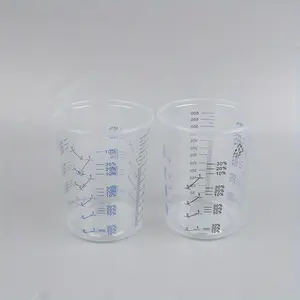 10pcs Disposable Plastic Measuring Cups, Transparent Formula, Paint Mixing Cups Paint Cup Measuring Cups Mixing Cups for Paint Cup Printed Pp Engraved, Kitchen Measuring Utensils