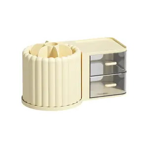 Rotating Desktop Pen Holder Organizer, Skincare Cosmetic Storage Box, Student Dorm Drawer Organizer, Desk Stationery Rack