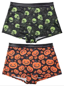 Morvia Women's Halloween All-Over Printed Underwear Set, Casual Breathable Fitted Design, Durable & Stylish Daily Wear Apparel, Fashion Breathable Underwear, Underwear Undergarments