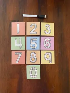 Magnetic Number Tracing Fridge Magnets Dry Erase Learning Activity with Marker Numbers 0-9 for Kids