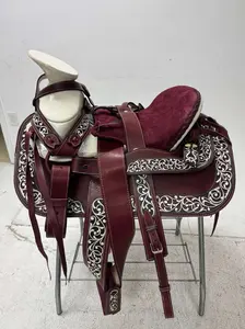 Charro Saddle 15.5” – Vino Cincelado Claro – Set Completo