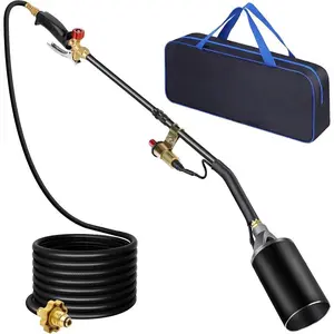 Portable Propane Torch Burner with Storage Bag, High Output BTU Blow Torch with 10FT Hose, Flame Weeder with Igniter for Garden Roofing