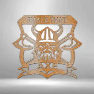 Viking Battle Axe Plaque Monogram - Steel Sign